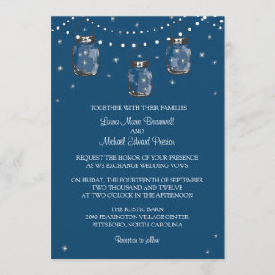 Invitación Colgando frascos y luciérnagas