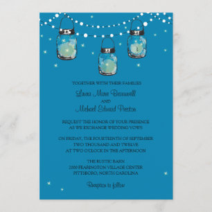 Invitación Colgando frascos y luciérnagas