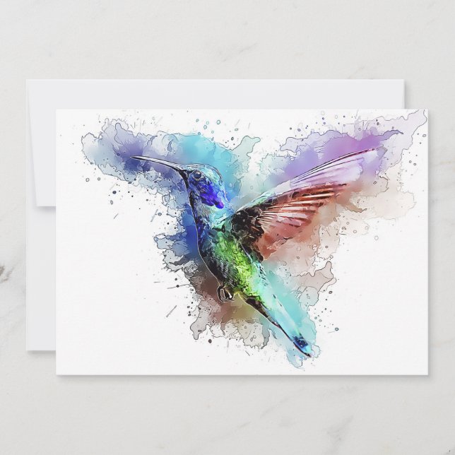 Invitación Colibrí acuarela (Anverso)