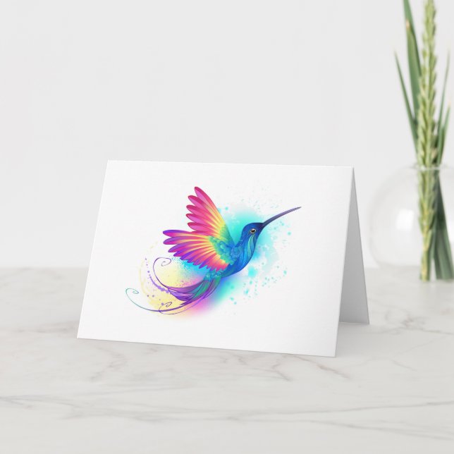 Invitación Colibrí arcoiris exótica (Anverso)