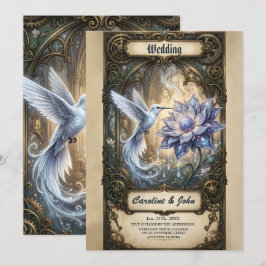 Invitación Colibrí encantado y flor de luna.