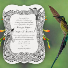 Colibrí romántico Patrón blanco y negro