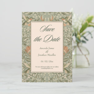 Invitación Colibríes y Flores Art Nouveau Save the Date