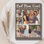 Invitación Collage 5 Photos Gift for Mother's Day<br><div class="desc">Regale a mama este lindo diseño de Tarjeta personalizable con 5 fotos de tus mejores momentos con mama! Con la Frase "best mom ever" El diseño se personaliza con 5 fotos ademas de los nombres o el nombre de quien dedica este lindo diseño para mama. Con tipografia moderna en color...</div>