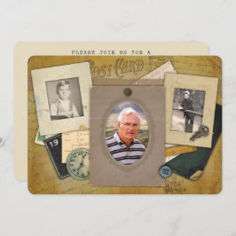 Invitación Collage antiguo | Masculina 3 Año de Personalizado