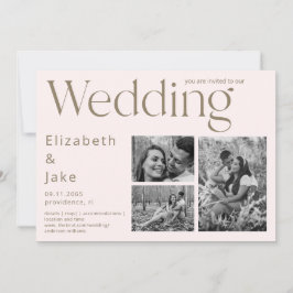 Invitación Collage contemporáneo Boda fotográfico Rubor II