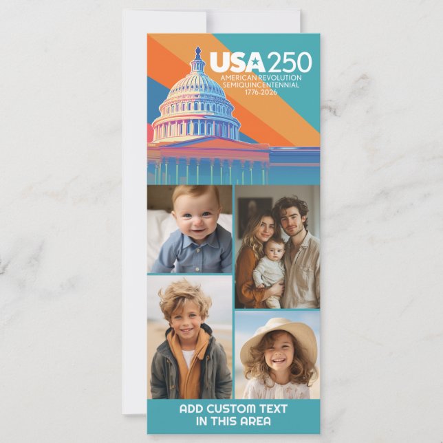 Invitación Collage de 4 fotos - USA 250 Cúpula del Capitolio  (Anverso)