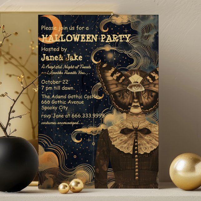 Invitación Collage de brujería celeste Fiesta de Halloween pa (Subido por el creador)