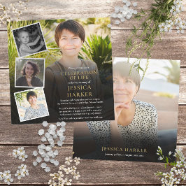Invitación Collage de fotos Celebración de la Vida en Funeral