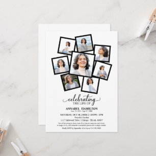 Invitación Collage de fotos Celebración del Invitat Funeral d