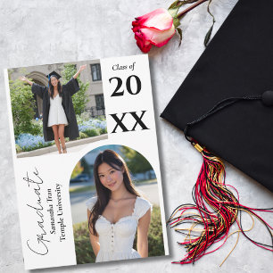 Invitación Collage de Fotos de Arco de Graduación Fiesta Mode