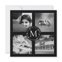 Collage de Fotos de Boda con Monograma de Agradeci