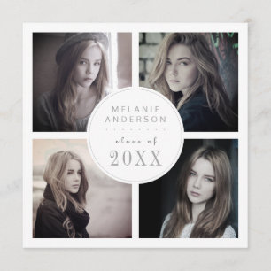 Invitación Collage de fotos de estilo de Instagram de graduac