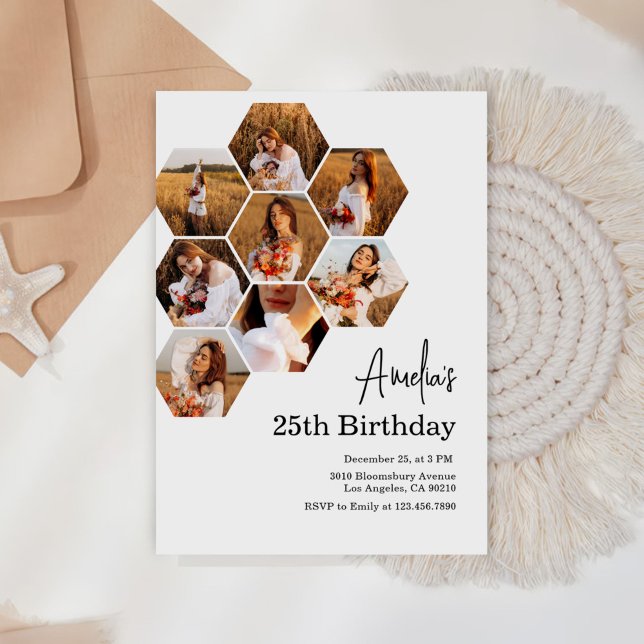 Invitación Collage de fotos de fiesta de cumpleaños (Subido por el creador)
