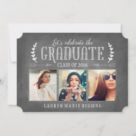 Invitación Collage de fotos de fiesta de graduación con pizar