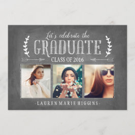 Invitación Collage de fotos de fiesta de graduación con pizar