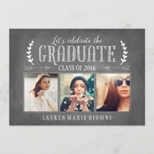 Invitación Collage de fotos de fiesta de graduación con pizar