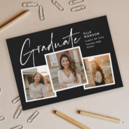 Invitación Collage de Fotos de Graduación con Letra Moderna G