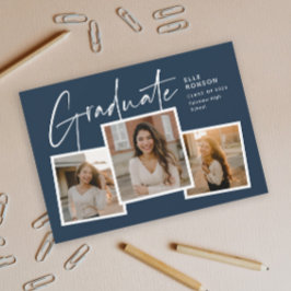 Invitación Collage de Fotos de Graduación con Letra Moderna G