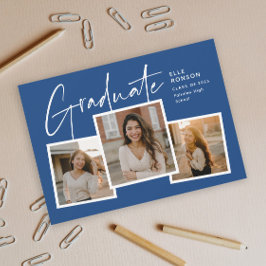 Invitación Collage de Fotos de Graduación con Letra Moderna G