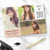 Collage de fotos de graduación de Fun Peach Polka 