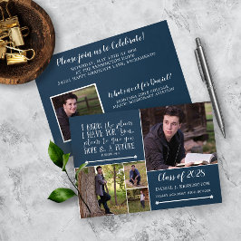 Invitación Collage de fotos de graduación de la Biblia Cristi