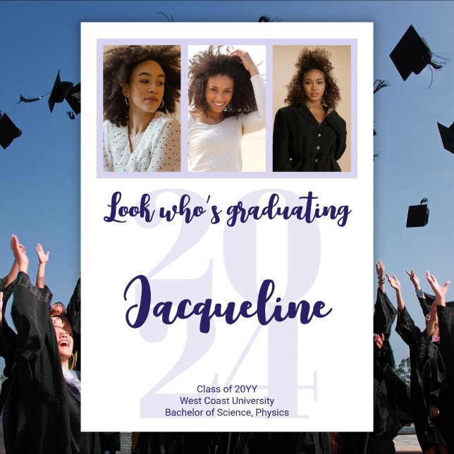 Invitación Collage de fotos de Graduación Moderna 2025 con gu (Subido por el creador)