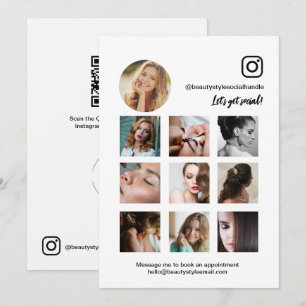 Invitación Collage de fotos de Instagram logo de belleza en r