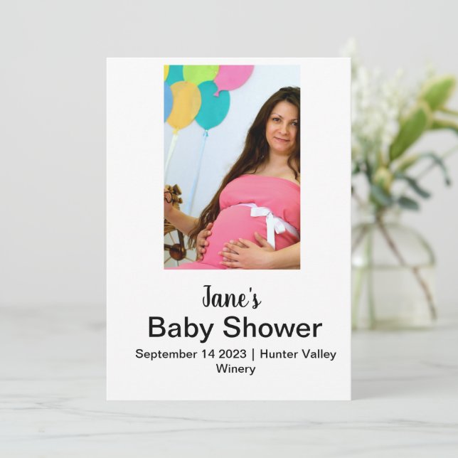 Invitación collage de fotos de la ducha de bebé personalizado (Anverso de pie)