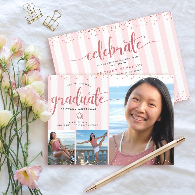 Invitación collage de fotos de la graduación del guión del pu (Subido por el creador)