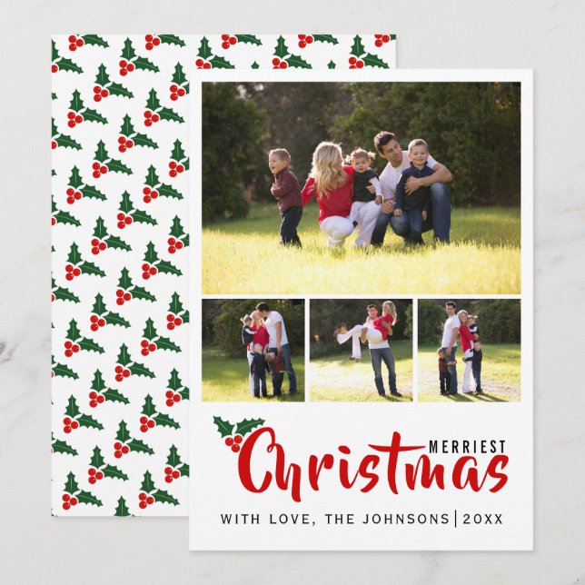 Invitación Collage de fotos de los Navidades más bonitos y ta (Anverso / Reverso)