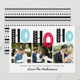 Invitación Collage de fotos de Navidades de letras escandinav