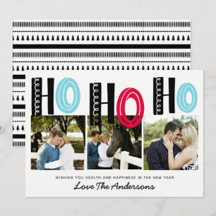 Invitación Collage de fotos de Navidades de letras escandinav