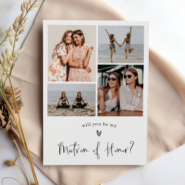 Invitación Collage de fotos de propuesta de Matrón de Honor m