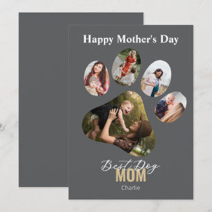 Invitación Collage de fotos del perro del día de la madre fel