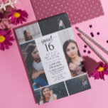 Invitación Collage de fotos dulce dieciséis<br><div class="desc">Moda dulce invitación 16 con un collage de fotos con espacio para seis de tus propias fotos del chica de cumpleaños.</div>