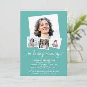 Invitación Collage de Fotos En Memoria Amorosa Celebración de