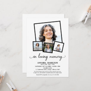 Invitación Collage de Fotos En Memoria Amorosa Celebración de