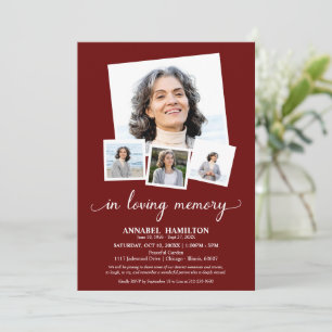 Invitación Collage de Fotos En Memoria Amorosa Celebración de