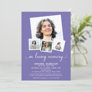 Invitación Collage de Fotos En Memoria Amorosa Celebración de