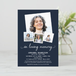 Invitación Collage de Fotos En Memoria Amorosa Celebración de