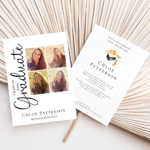 Invitación Collage de Fotos Modernas de Graduación 2026