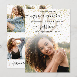 Invitación Collage de fotos Quinceañera
