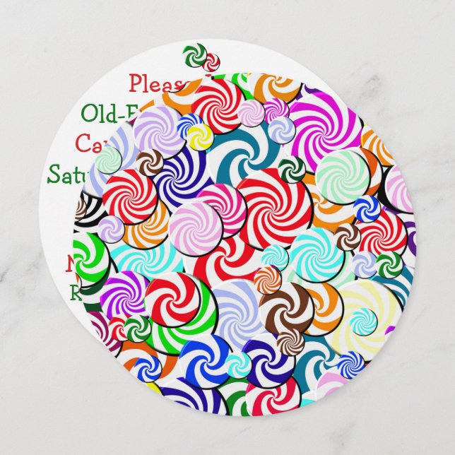 Invitación - Collage de golosinas (Anverso / Reverso)