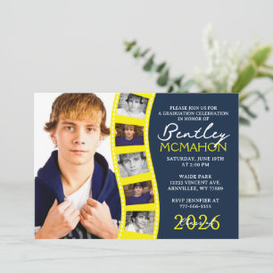 Invitación Collage de graduación de pista de filmación de 6 f