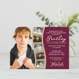 Invitación Collage de graduación de tira de película de Borgo