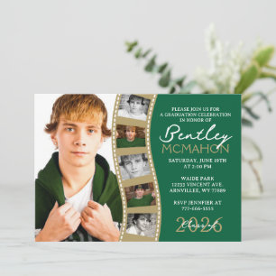 Invitación Collage de graduación de tira de película de fotos