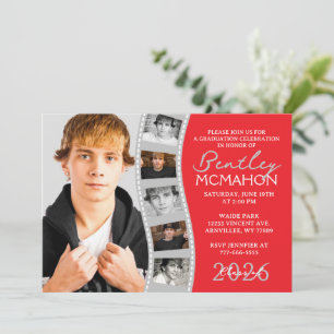 Invitación Collage de graduación de tiras de película de foto