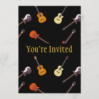 Invitación Collage de guitarra eléctrica y acústica