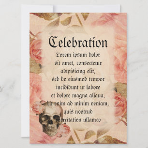 Invitación Collage de Vintage Rosa Skull